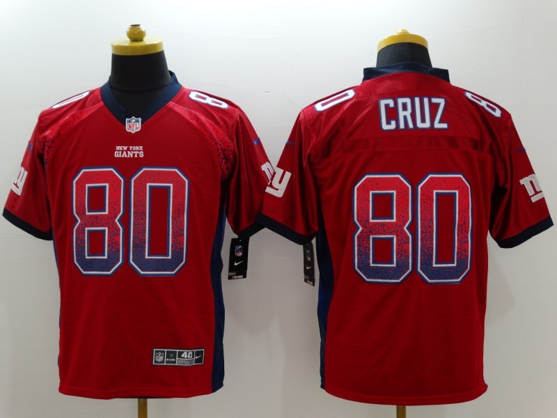 Men's New York Giants Victor Cruz #80 Red Jersey